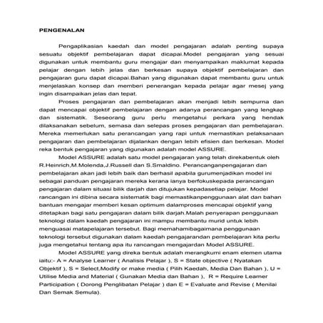 Analisis model assure