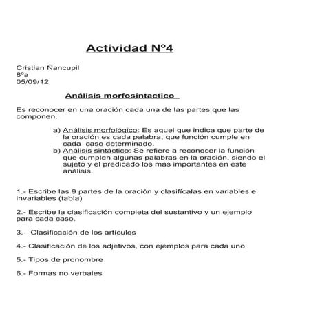 Analisis morfosintactico