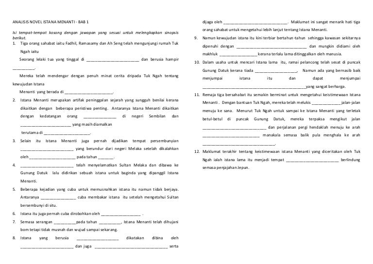 Analisis Novel Istana Menanti