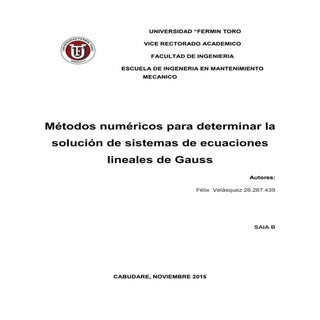 Análisis númerico. Métodos de siste...