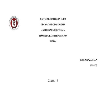Analisis numerico .. interpolacion 