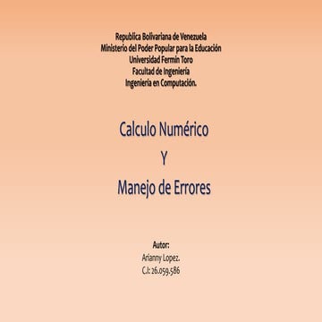 Analisis numerico y manejo de errores