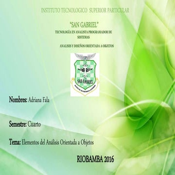 Analisis orientado a objetos