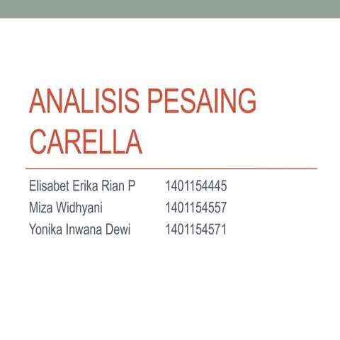 Analisis pesaing kelompok carella mb-39-11