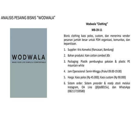 Analisis pesaing kelompok wodwala mb-39-11_30 maret 2018