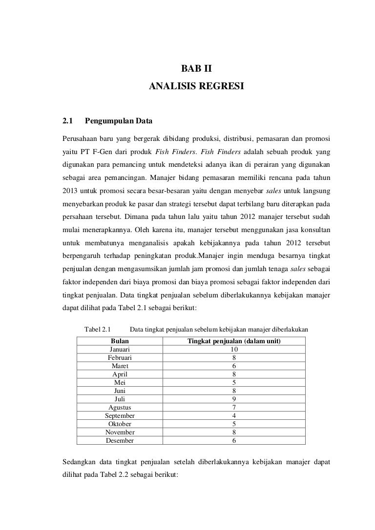 Analisis Regresi Dan Korelasi