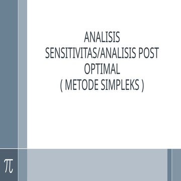 ANALISIS SENSITIVITAS (POST OPTIMUM )SIMPLEKS-NEW.pptx