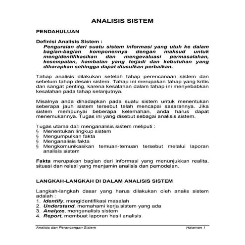 Analisis sistem
