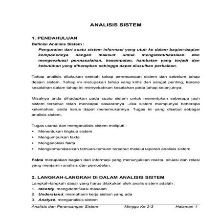 Analisis sistem