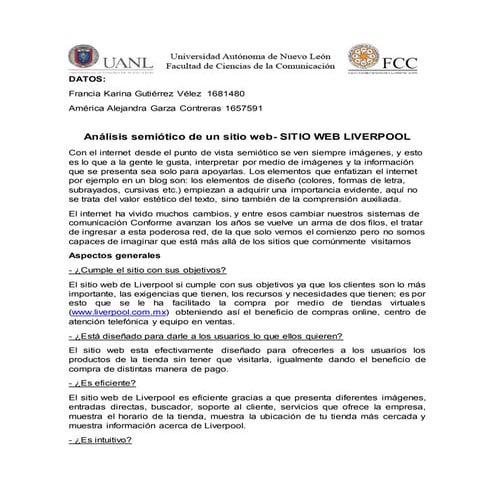 Analisis sitio web liverpool