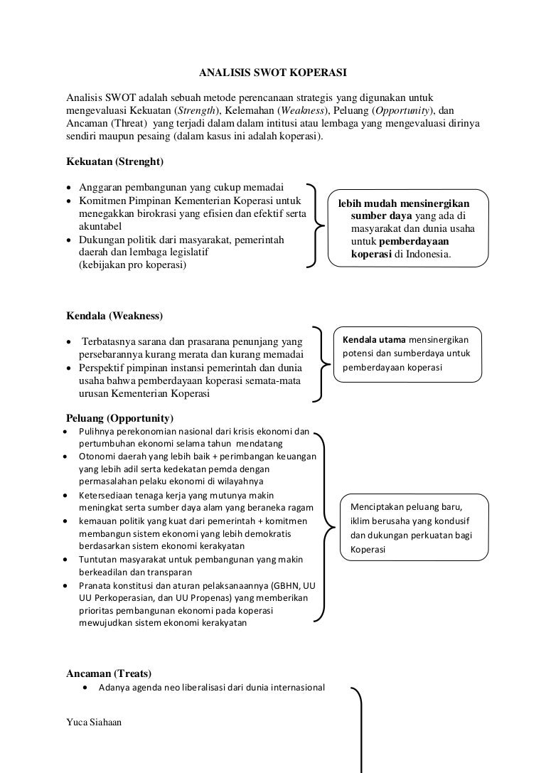 Analisis Swot Koperasi