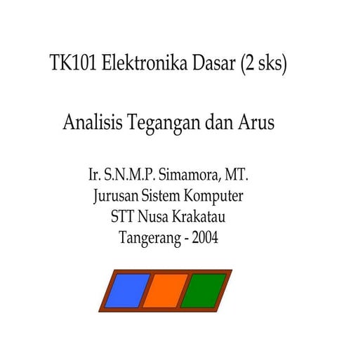 Analisis tegangan dan arus