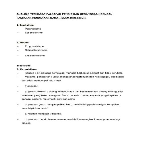 Analisis terhadap falsafah pendidikan kebangsaan dengan falsafah pendidikan b...