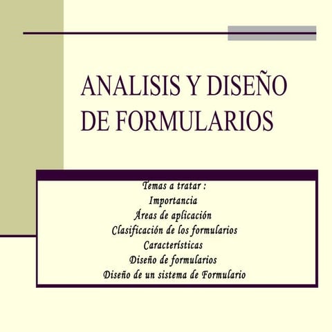 Analisis y diseño de formularios