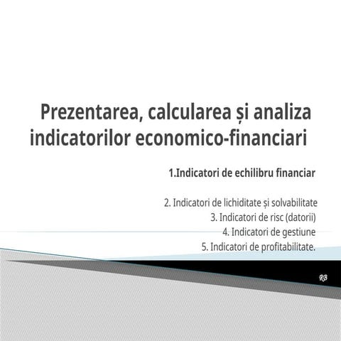 Analiza indicatorilor economico-financiari