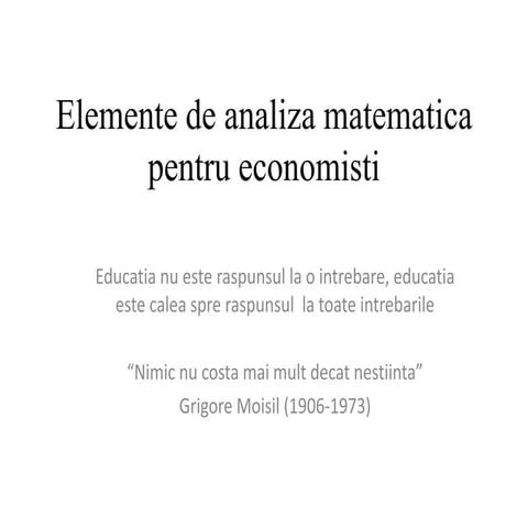 Analiza matem pentru economisti notițe de curs