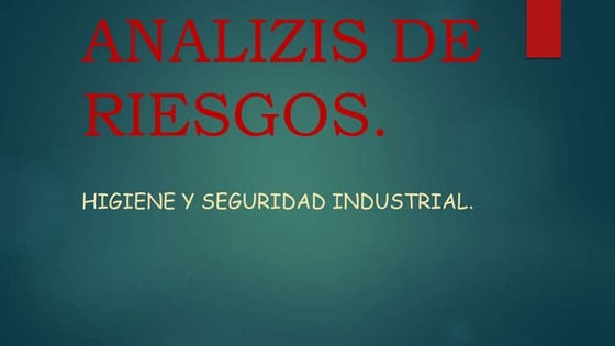 Analizis de riesgos.