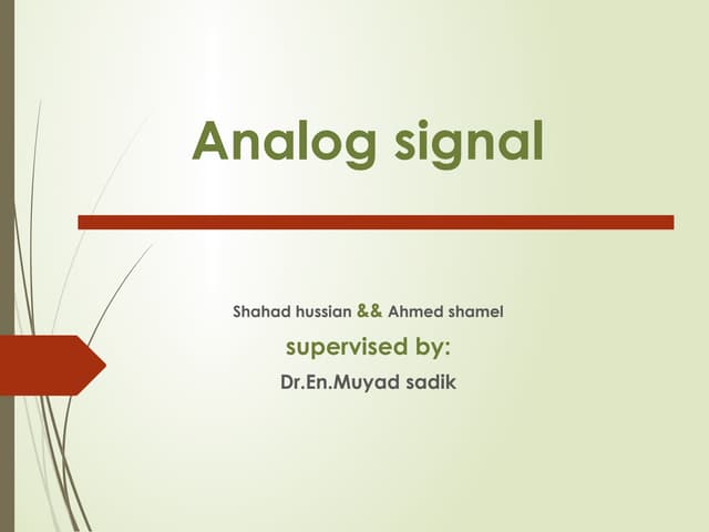 Analog communication