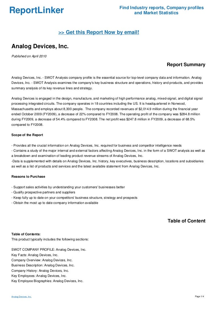 Analog Devices, Inc.