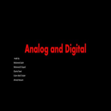 Analog and digital