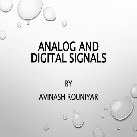 Analog and Digital Signals 