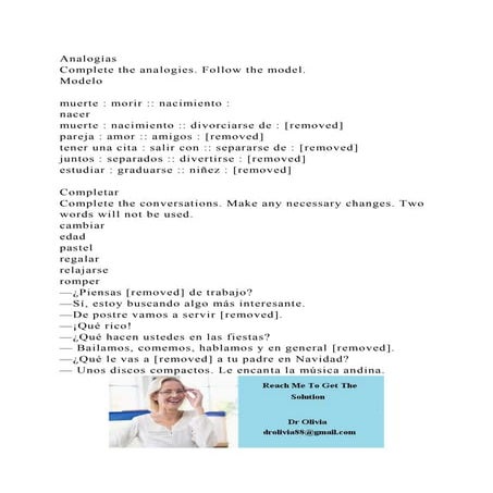 AnalogíasComplete the analogies. Follow the model.Modelomuer.docx