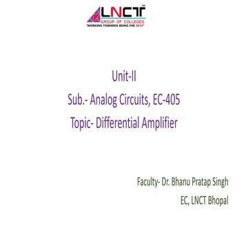 Analog circuits online unit 2, Differential Amplifier | PDF