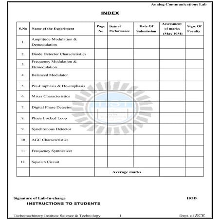 Analog communications lab