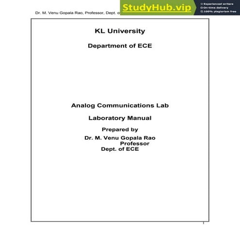 Analog Communications Lab Laboratory Manual
