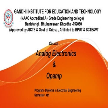 ANALOG ELECTRONICS &                 OPAMP