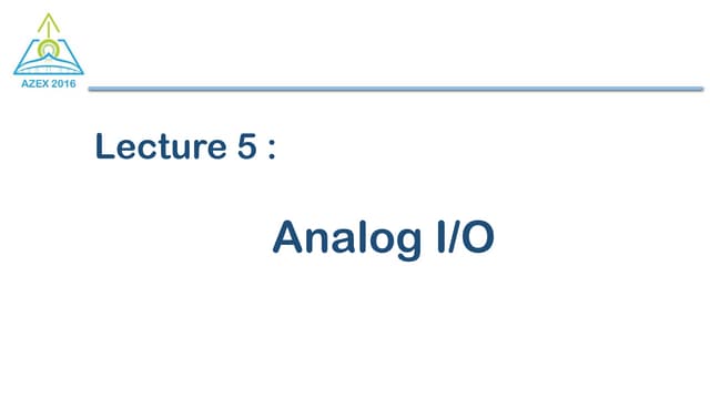 Analog I/O in PIC16F877A