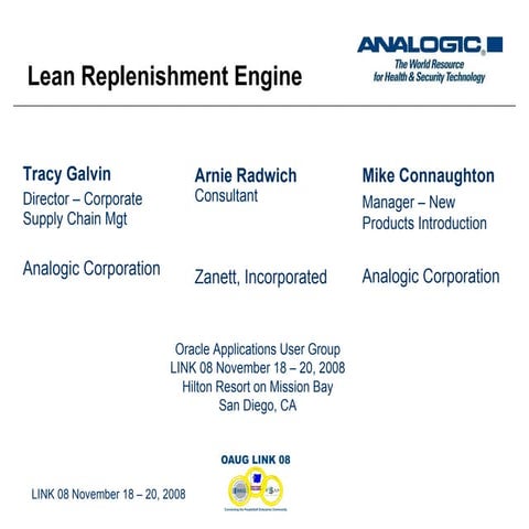 Analogic Link08 Presentation