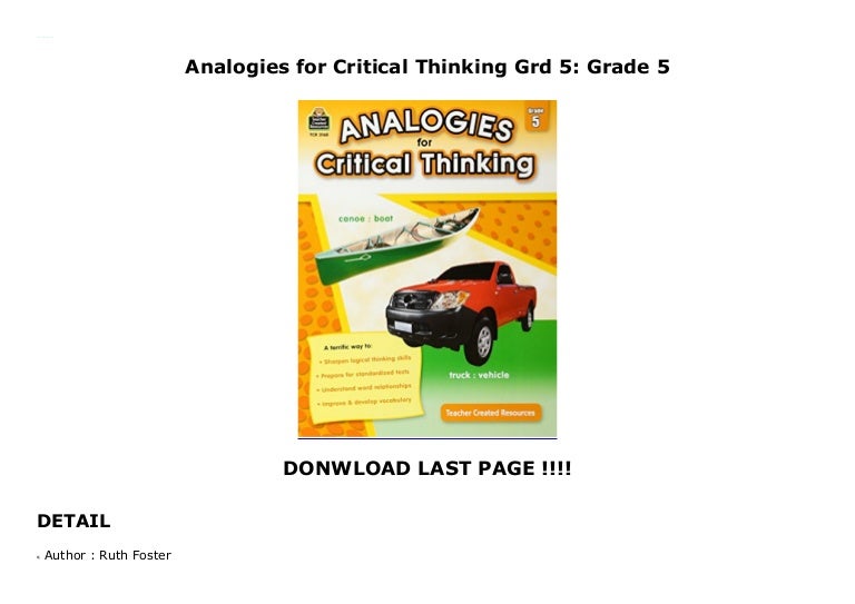 Analogies for critical thinking grade 5 06 image