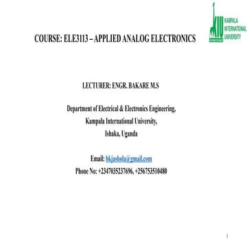 ANALOGUE ELECTRONICS system and analysis.pptx