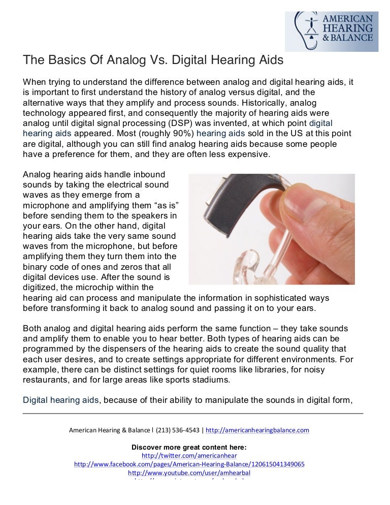 Analog vs Digital Hearing Aids