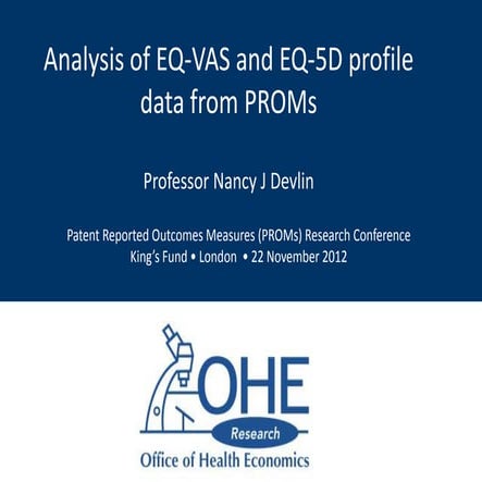 Analysis of EQ-VAS and EQ-5D profile data from PROMs
