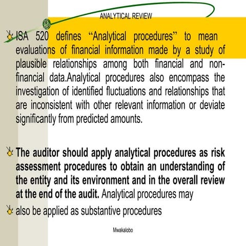 Analyitical review procedures and going concern