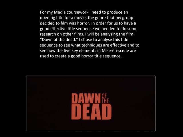 Dawn of the dead title sequence analysis
