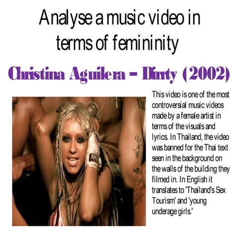 Analyse a music video in terms of femininity