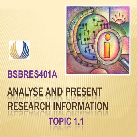 Analyse and present   week 1 - topic 1.1