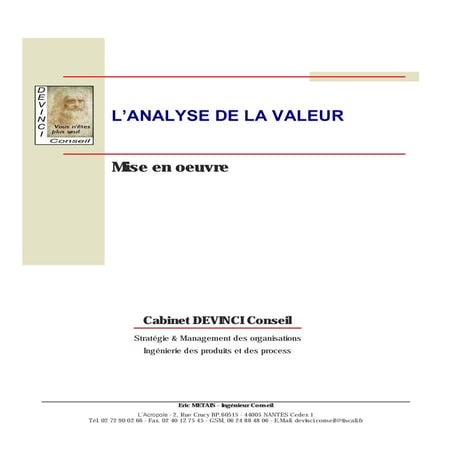 Analyse de la valeur - Le manuel