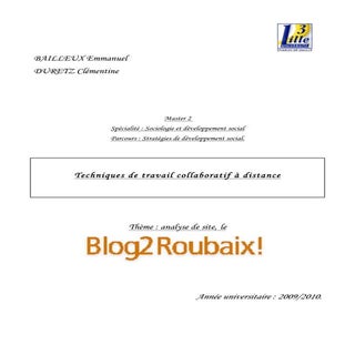 Analyse du blog2 roubaix   lille3