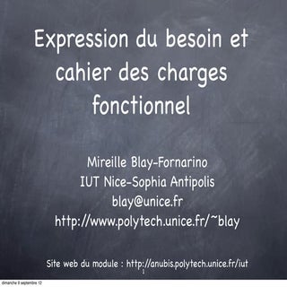 Analyse et cahier des charges