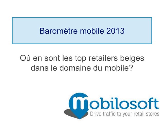 Baromètre du Retail Mobile 2013