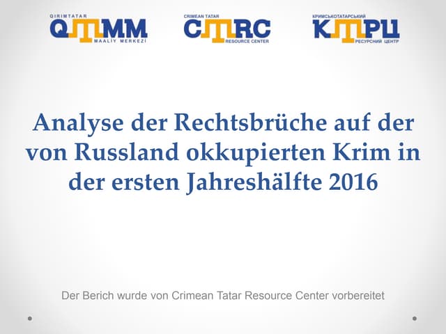 Analyse Krim 2016 - Verstoße gegen Menschenrechte