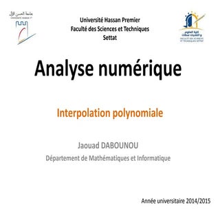 Analyse numérique interpolation