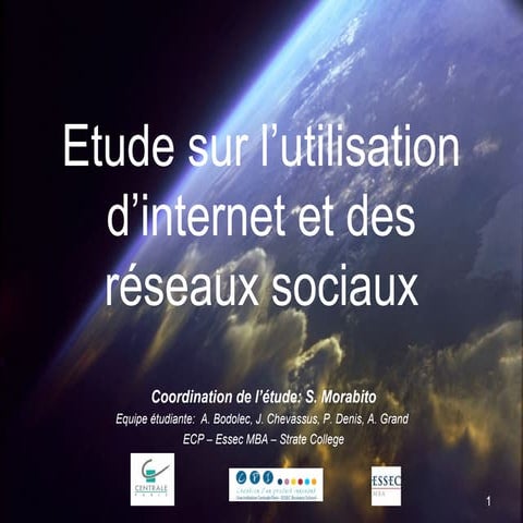 Etude sur l\'utilisation d\'internet et des réseaux sociaux