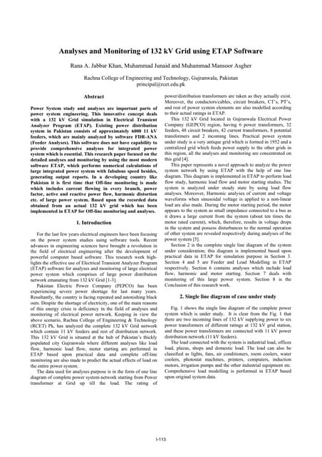 Analyses and monitoring of 132 k v grid using etap software