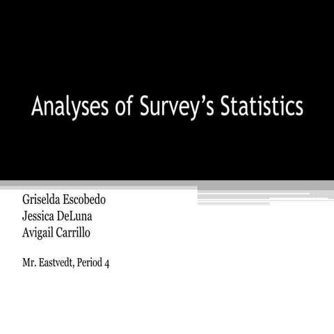 Analyses of Survey’s Statistics