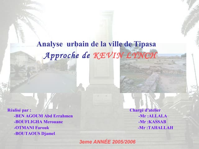 Analyse urbain de la ville de tipasa approche de kevin lynch